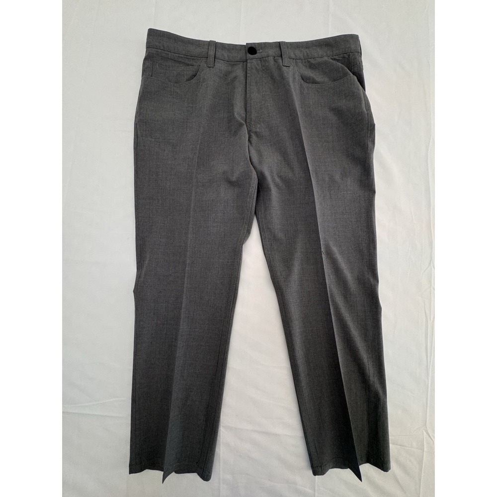 Emporio Armani Mens Straight Leg Trousers Pants Size 36 Gray Stretch Chino